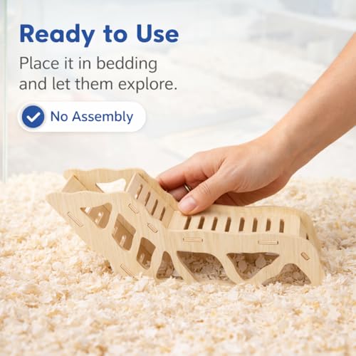 Versatile Hamster Hideout&Exploration Tunnel -Wooden Climbing Ladder&Peep Shelter | Hamster Hideout for Decorative Landscaping Digging Peeping Hide(Only for Small Hamsters)