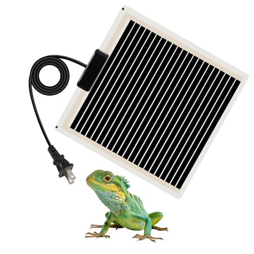 Reptile Heating Pad with 11 x 11 Inch Reptile Heat Mat with Rapid and Even Heating Reptile Heat Pad Under Tank Terrarium Heat Mat for Reptile Turtle Snake Lizard 28 Watt - size: 11" X 11"(28W)