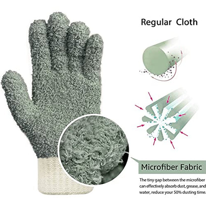 MIG4U Microfiber Gloves - Dusting Gloves for House Cleaning - Washable Blind Cleaner Duster Tool (Gray,S/M) - color: Gray 1 Pair, size: Small-Medium