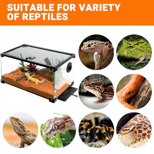 REPTI ZOO 8" X 12" Reptile Heat Pad 24W Fast Heating Pad with Adjustable Thermostat Reptile Heat Mat for Turtles/Hermit Crabs/Bearded Dragons/Leopard Geckos/Snakes/Lizards, and Seed Germination - size: 8" X 12" with Thermostat