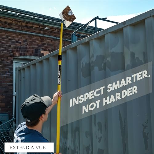 Telescoping Inspection Mirror - Standard Fiberglass, Lightweight & Durable, 3 ft - 6 ft Pole, 6 x 6 inch Acrylic Mirror - size: 6 x 6 inch Acrylic Mirror, style: 3 ft - 6 ft Pole