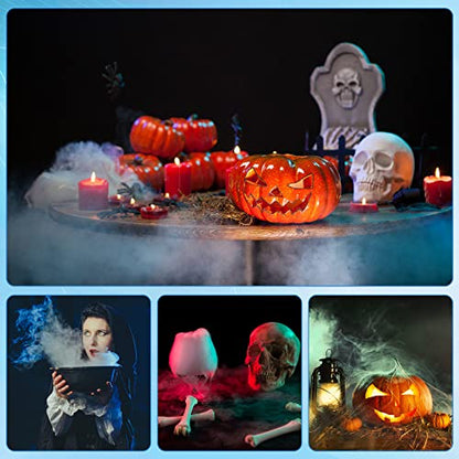 Maitys 2 Pcs Mist Maker Fogger Small Ultrasonic Fog Machine Fountain Halloween Cauldron Mister Fogger Water Garden Pond Foggers Air Humidifier with 12 LED Light Flashes for Party(Light, Alloy)