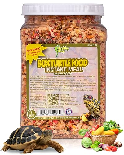 Healthy Herp Box Turtle Food Instant Meal for Reptiles - Nutritious Turtle Food, Tortoise Habitat Accessories, Tortoise Food - Made in USA, Quick Prep - 10.5 oz (310g) - size: 10.5 Ounce (Pack of 1), style: Jar