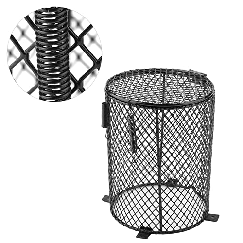 Reptile Lamp Cover, Reptile Heater Guard Heat Protector Anti-Scald Cover Mesh Cage Heating Lamp Lampshade Ceramic Light Bulb Enclosure for Terrarium Chameleon Lizards Snakes Heat Guard (Circular) - size: circular