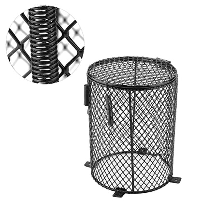 Reptile Lamp Cover, Reptile Heater Guard Heat Protector Anti-Scald Cover Mesh Cage Heating Lamp Lampshade Ceramic Light Bulb Enclosure for Terrarium Chameleon Lizards Snakes Heat Guard (Circular) - size: circular