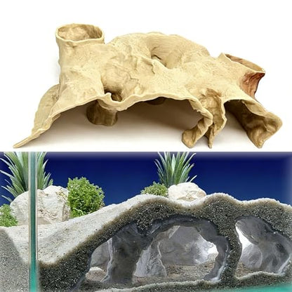 3D Printed Large Aquarium Cave for Fish Tank, Natural Under Gravel Underground Tunnel Hideout for Corydoras, Kuhli Loach, Clown Loach and Betta