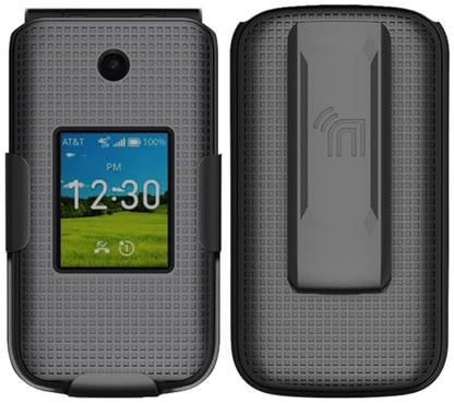 Holster Combo for Cricket Debut Flex Flip Phone Case with Belt Clip - Black | Also Fits AT&T Cingular Flex 2, For Model U1030AA or U1030AC via 2023 - color: Black