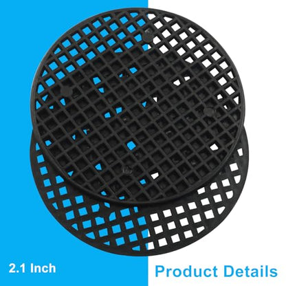 Plant Drainage Mesh Pads, 2.2 Inch, 50pcs Plastic Grid Mat | Round, Breathable Soil Guard, for Potted Plants, Bonsai, Black - size: 2.2 Inch