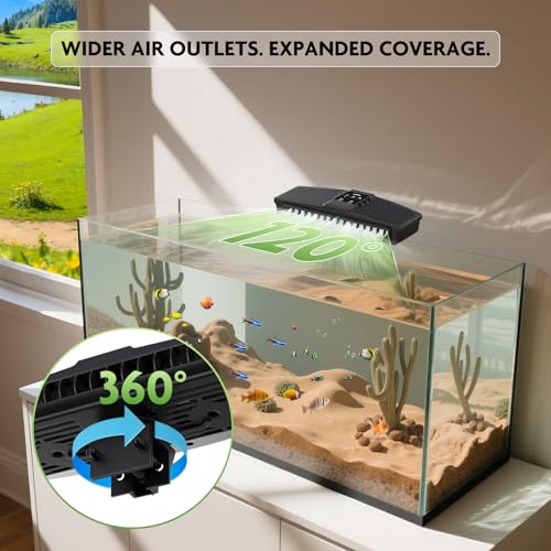 PAIZOO Aquarium Fan for Axolotl with 3 Speed Modes for 10-30 Gallon Tank | Effective Cooling 3-7℉, Powerful Dual Motors, 3600RPM, Ultra-Quiet Aquarium Cooler for Axolotl Betta Fish Accessories - size: PZBC-1