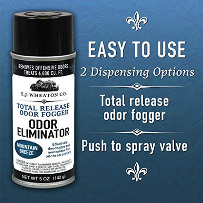 Odor Eliminator, Total Release Odor Fogger, 3 Pack, Effectively Deodorizes and Neutralizes Foul Odors on Contact, Mountain Breeze (5 OZ).