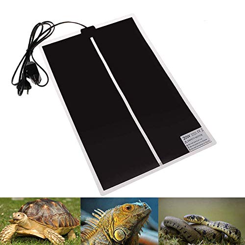 Reptile Heating Pad with Temperature Adjustment, 110V Non-Adhesive Heat Mat for Reptiles Tortoise Snakes Lizard Gecko Hermit Crab Turtle Amphibians - 20W Terrarium Heat Pad - size: 16.5 x 11 IN