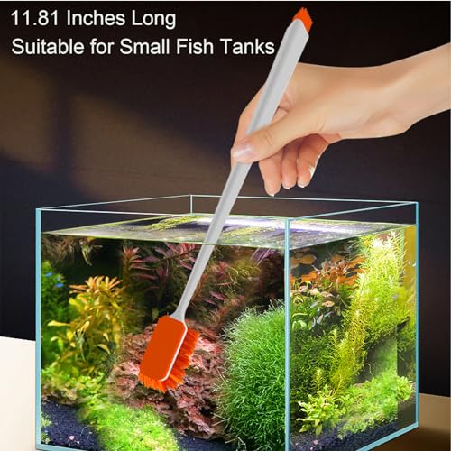 Vimvins Small Fish Tank Cleaner - Algae Scraper for Glass Aquariums - Aquarium Brush & Scrubber Tool Adapted for Cleaning Glass and Acrylic Aquariums. - size: 11.8 Inch