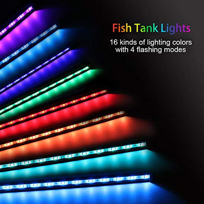 MQ 20 in Submersible LED Aquarium Light, 3.5W Color Changing Fish Tank Light with Remote Control, IP68 Crystal Glass 24 LEDs Lights Bar, for Fish Tank 25-30 inch - size: 24LED-Length 20"