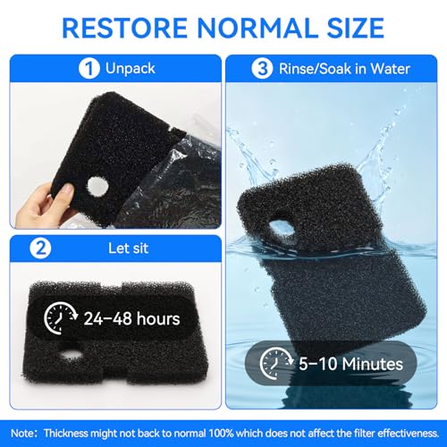 Canister Filter Media Replacement for Penn Plax Cascade 1200/1500 CCF4UL/CCF5UL Replacement Canisters Filters Bio Sponges for Aquariums Fish Tank Turtle Tank Filter Parts 2-Pack Black