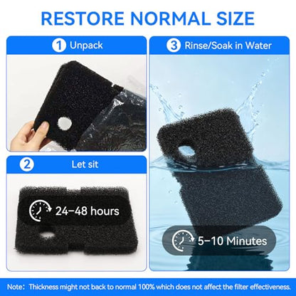Canister Filter Media Replacement for Penn Plax Cascade 1200/1500 CCF4UL/CCF5UL Replacement Canisters Filters Bio Sponges for Aquariums Fish Tank Turtle Tank Filter Parts 2-Pack Black