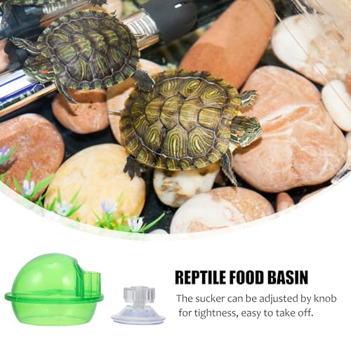 TEHAUX Escape Proof Reptile Food Bowl with Suction Cup, 2pcs Worm Container and Gecko Feeder for Crawling Pets and Terrarium Feeding