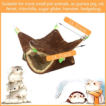 LEFTSTARER Ferret Rat Hammock Bed - Guinea Pig Tunnel Hideout Cage Accessories Toy for Hamster Sugar Glider Chinchilla (3.Bunkbed Hammock) - color: 3.Hammock