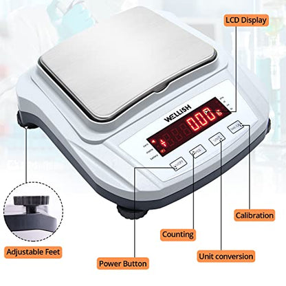 Lab Scale 2000g/0.01g High Precision Digital Scale Analytical Balance Electronic Scale for Kitchen Lab Weighing - style: 2000g x 0.01g