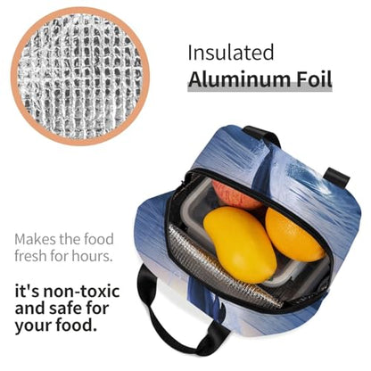 Insulated Lunch Bag Elegant dolphin Lunch Box for Women Men Reusable Leakproof Lunch Cooler Bag for Office Picnic - color: Elegant Dolphin