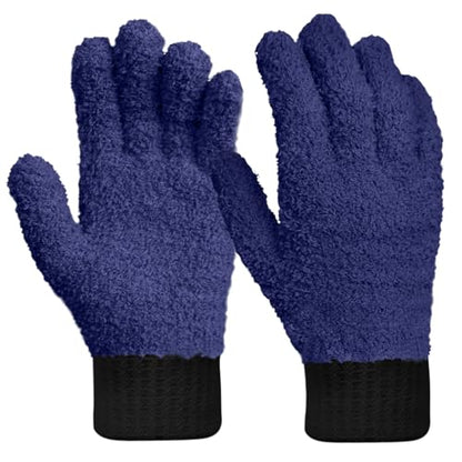MIG4U Microfiber Gloves - Dusting Gloves for House Cleaning - Washable Blind Cleaner Duster Tool (Navy,S/M) - color: Navy 1 Pair, size: Small-Medium