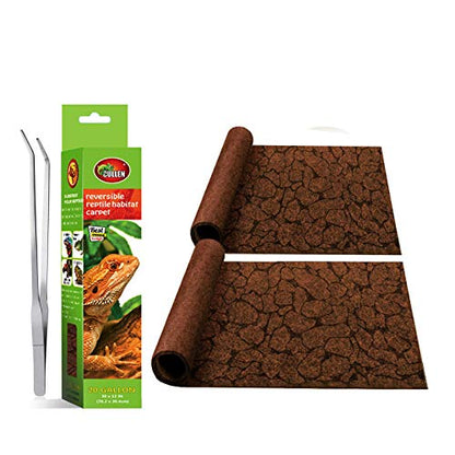 2PCS Reptile Carpet 20 Gallon, Pet Terrarium Liner, Reptiles Cage Mat/Substrate for Snakes, Chameleons, Geckos and Bearded Dragon Tank Accessories with Tweezers Feeding Tongs Desert(30*12in) - size: 30in*12in