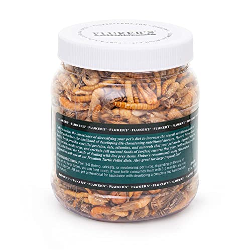 Fluker's Medley Treat for Aquatic Turtles, River Shrimp, Mealworms, and Crickets, 1.5 oz | For Aquatic Turtles, River Shrimp, Mealworms, and Crickets - size: 1.5 Ounce (Pack of 1)