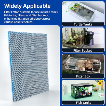 Customizable Aquarium Filter Media Pad | Custom-cut blue filter media: fits any filter, high permeability, removes debris fast, keeping aquarium water clear
