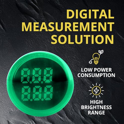 Digital Led Display Indicator Light Counter 22mm, Measuring Range 0-99999, Signal Light for Mount Panels - AD101-22CT Model, Circle Panel, Green (3 Pack) - style: Green - Counter