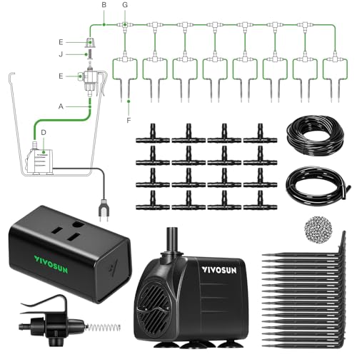 VIVOSUN Automatic Drip Irrigation Kit, Smart Watering System | 16 Drip Emitters, 4mm Fast Flow, App-Controlled, Quiet 15W Pump - style: Smart Drip Irrigation