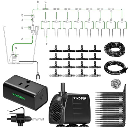 VIVOSUN Automatic Drip Irrigation Kit, Smart Watering System | 16 Drip Emitters, 4mm Fast Flow, App-Controlled, Quiet 15W Pump - style: Smart Drip Irrigation