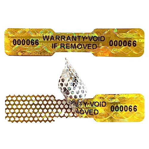 620pcs Bone Shape Tamper Proof Hologram Stickers Honeycomb Bottom Genuine Warranty Void Seal Labels tamepr evident Labels (2x0.4inch,Gold)