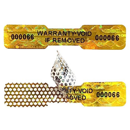 620pcs Bone Shape Tamper Proof Hologram Stickers Honeycomb Bottom Genuine Warranty Void Seal Labels tamepr evident Labels (2x0.4inch,Gold)
