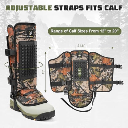 Snake Gaiters, 1200D Waterproof Snake Chaps Snake Gaiters for Men Women, Adjustable Snake Bite Protection Snake Guards for Legs Men, Snake Proof Gaiters for Hiking Hunting - color: Camo