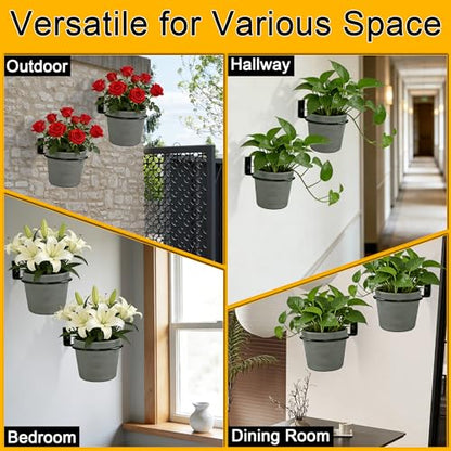 6 Pack 8 Inch Plant Pot Holder Ring,Metal Plant Holder Brackets Rings with 12 Screws & 12 Bolts, Potted Planter Brackets for Wall Indoor Outdoor Garden, Patio - size: 8 Inch
