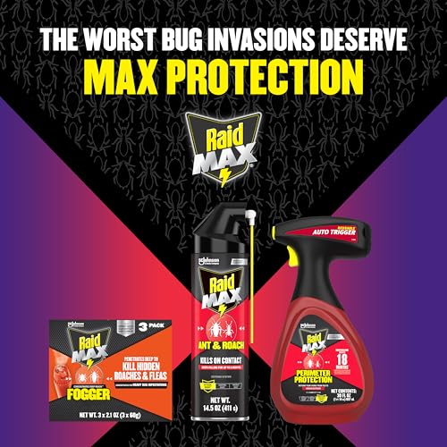 Raid Max Fogger, Insect Killer for Mosquito, Ant, Roach, Spider, Flea, for Indoor Use 6.3 Ounce (Pack of 2) - size: 6.3 Ounce (Pack of 2)