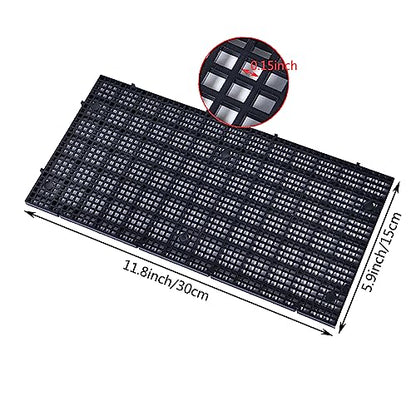 Plastic Grid Divider Tray Egg Crate Louvre Aquarium Fish Tank | 4 Pcs Bottom Isolation with Bracket - size: 4pcs Black