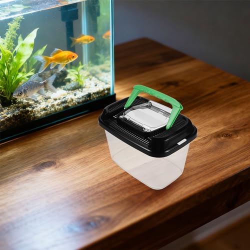 Clear Turtle Tank with Lid - Plastic Reptile Case Portable Animal Breeding Box for Tortoise Frog Spider Lizard Indoor Pet Feeding and Hatching Enclosure