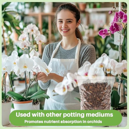 Sukh 8OZ Orchid Bark Planting Soil - Orchid Potting Mix (5-12 MM) | Horticultural Cypress Mulch Horticulture Dryad Pine Bark Natural Wood Chips for Plants Garden Orchid Medium Indoor Plant