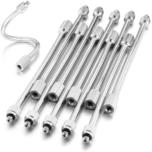 10 Pack 5.9 Inch Flexible Mister Nozzle Extensions Brass Mist Rod 10/24 UNC | Bendable Extended Pole for High Pressure Mist Nozzles, Misting System Nozzle Extension - color: 10 Packs