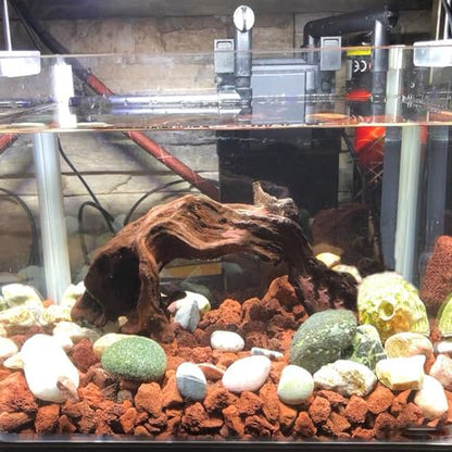 Tfwadmx 10 Pcs Aquarium Red Lava Rock Fish Tank Volcanic Pumice Stones for Shrimp Betta(1.18''-1.96'') - color: Red, size: M:1''-2''