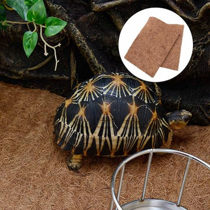 LALAFINA 4pcs Natural Coconuts Fiber Mat for Reptile Tanks and Bearded Dragon Terrariums, Sturdy Reptile Substrate Liner with Versatile Use for Home Breeding and Pet Stores