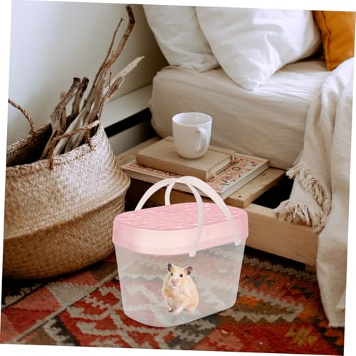 balacoo 2pcs Small Reptile Holders Comfortable Carrying Cases for Hamsters Turtles and Small Animals Transparent Observation Window for Travel and Outdoor Use
