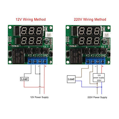 2PCS XH-W1219 Temperature Controller Module Double Display Digital Thermostat Module with Waterproof NTC Probe, -50~110℃ Electronic Temperature Temp Control Module Switch - color: W1219, size: 2PCS