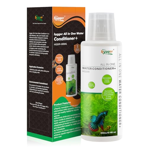 hygger Aquarium Water Conditioner for Freshwater, Neutralizes Chlorine, Chloramines, Heavy Metals, Ammonia & Nitrite, Safe for Fishes and Plants, 300 ML - size: 300ML