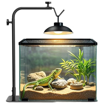 Reptile Heat Lamp Stand, Adjustable 18"-32"H Light Holder, Heavy Base | Heavy Duty, Wide Compatibility for Bearded Dragon, Turtle, Snake, Lizard, Terrarium Tank or Aquarium Use - size: 32" Height
