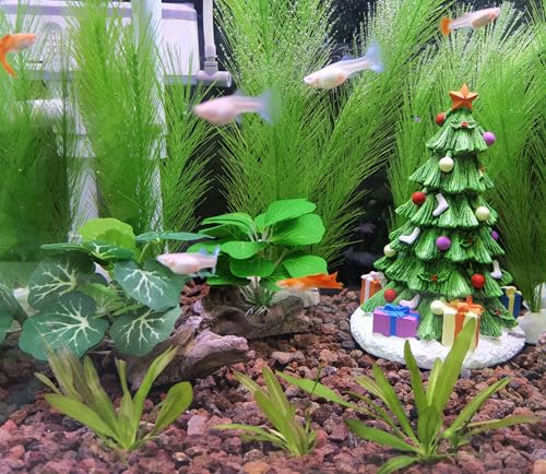 M2cbridge Plastic Fish Tank Plants Soft Silk Water Grass Reptile Waterweed for Terrarium Simulate Aquatic and Aquarium Landscape(2pcs,8") - size: 2pcs,8"