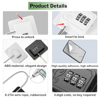 2 Pack Refrigerator Lock with 3 Digit Code, White | Easy Install Freezer Lock, Combination Lock, Child Proof Cabinet Locks, For Refrigerators, Drawers, Closets, Windows - color: White-2Pack