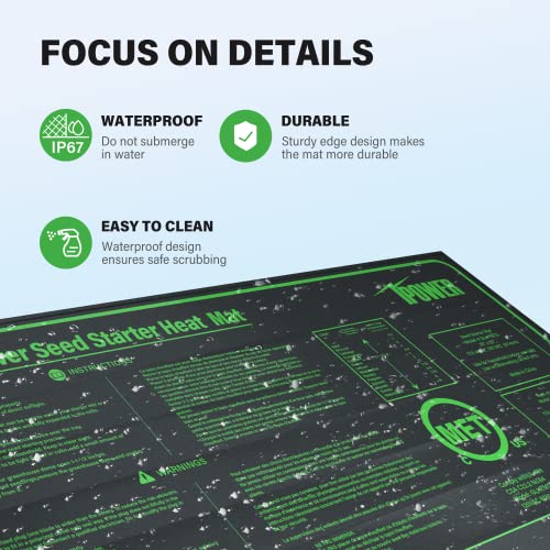 iPower 10" x 20" Waterproof Durable Seedling Heat Mat Warm Hydroponic Plant for Indoor Gardening Germination Starting, 2 Pack - size: 10" x 20"(x2), style: Heat Mat