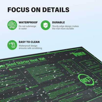 iPower 10" x 20" Waterproof Durable Seedling Heat Mat Warm Hydroponic Plant for Indoor Gardening Germination Starting, 2 Pack - size: 10" x 20"(x2), style: Heat Mat