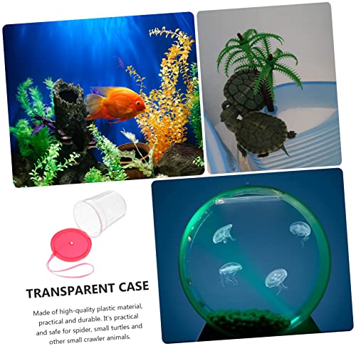 VANZACK 1pc Reptile Feeding Box Insect Cup for Mini Turtles Betta Fish and Jellyfish Lightweight Safe Ventilation Lid